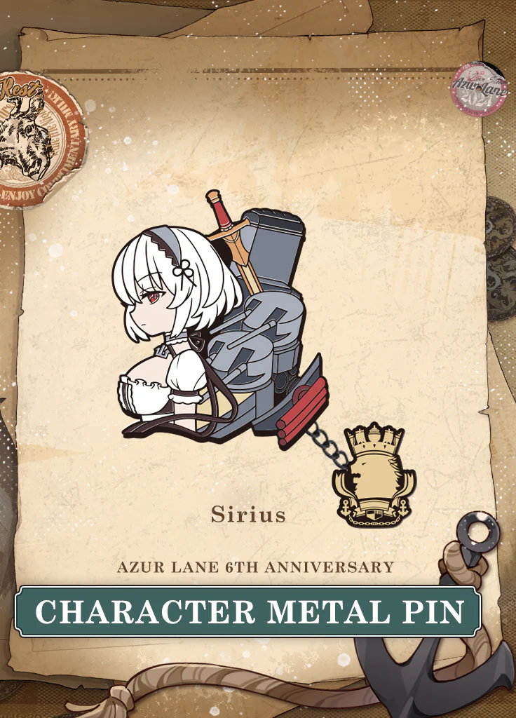 Azur Lane | Character Metal Pin | 6th Anniv - Image 4